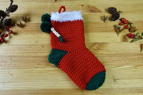 Weihnachtssocke häkeln