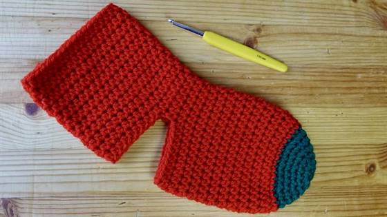 Nikolaus Socke gehäkelt