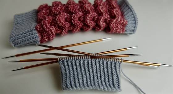 Bündchen mit rechts verschränkten Maschen