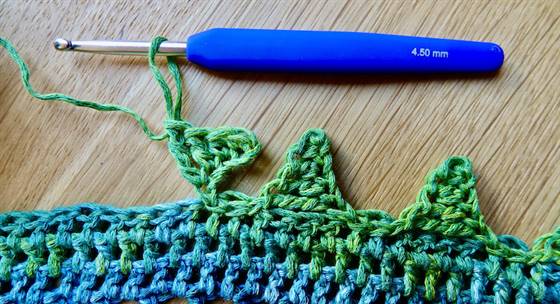 Drachenschal mit Zackenborte