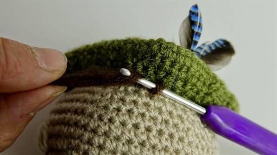 Haare mit Häkelnadel einziehen