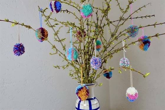 Ostereier aus Wolle basteln