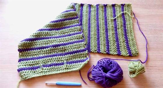 Tasche für Häkelnadeln - Rechteck mit Streifen