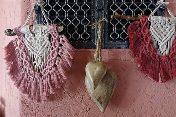 Kleiner Wandbehang aus Makramee